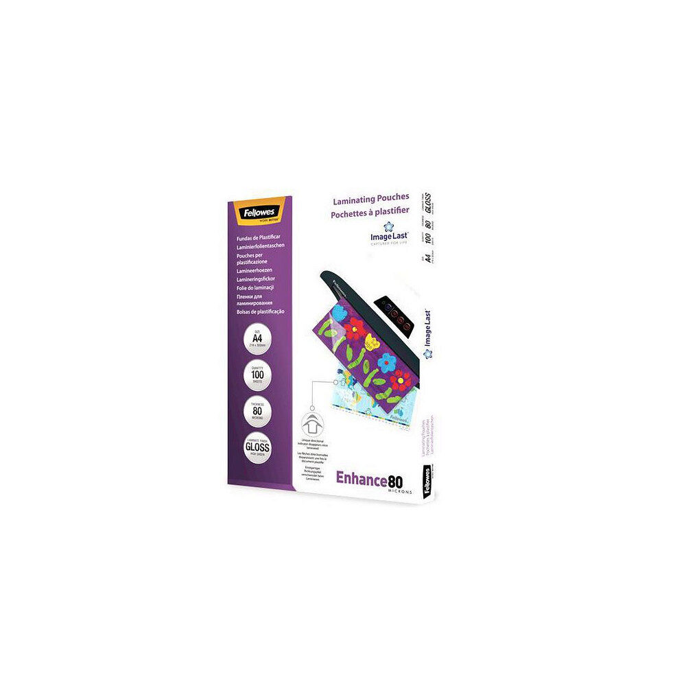 FELLOWES Laminat FELLOWES A4 80mic klar 100/fp