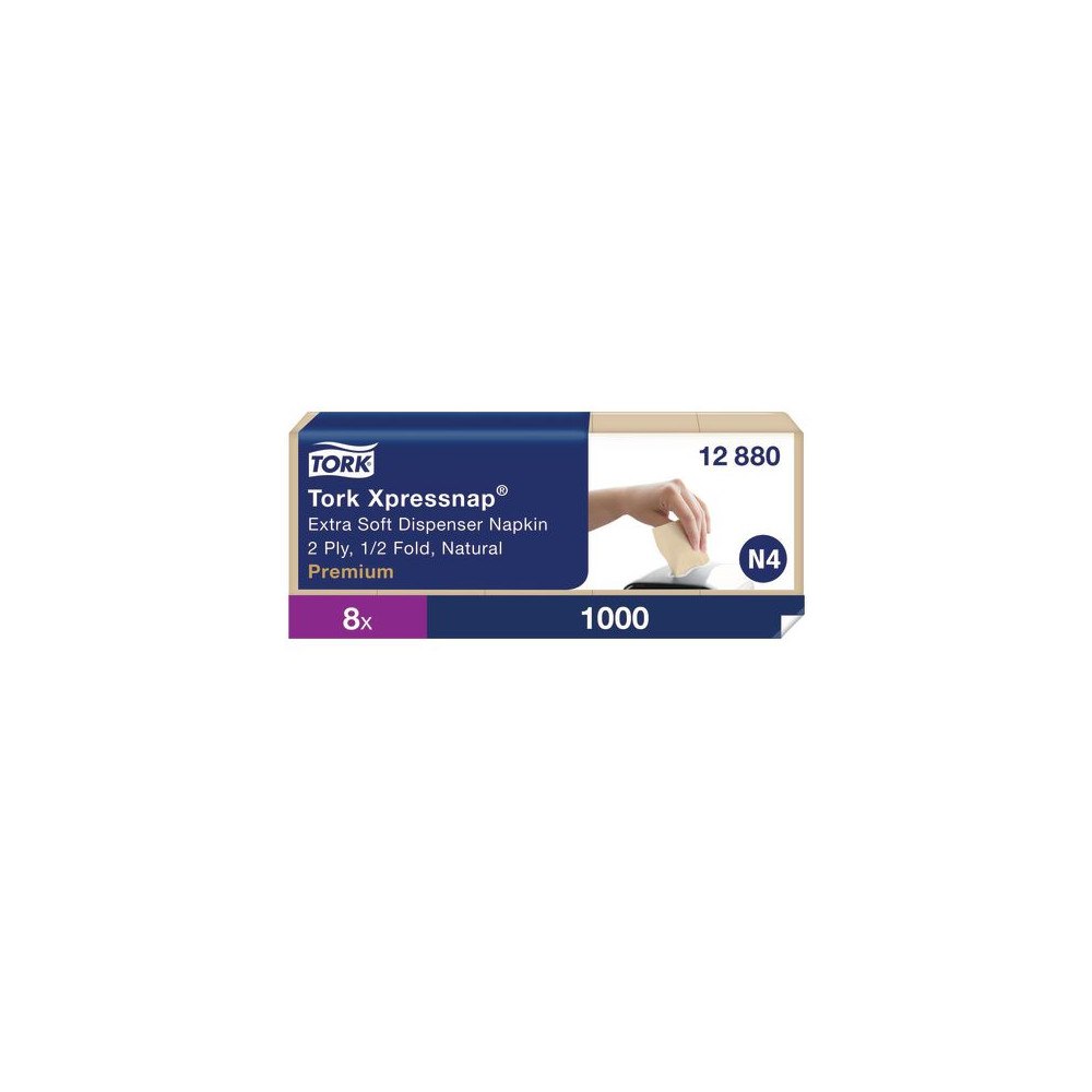 TORK Servett TORK Pre N4 2-lags natur 1000/fp