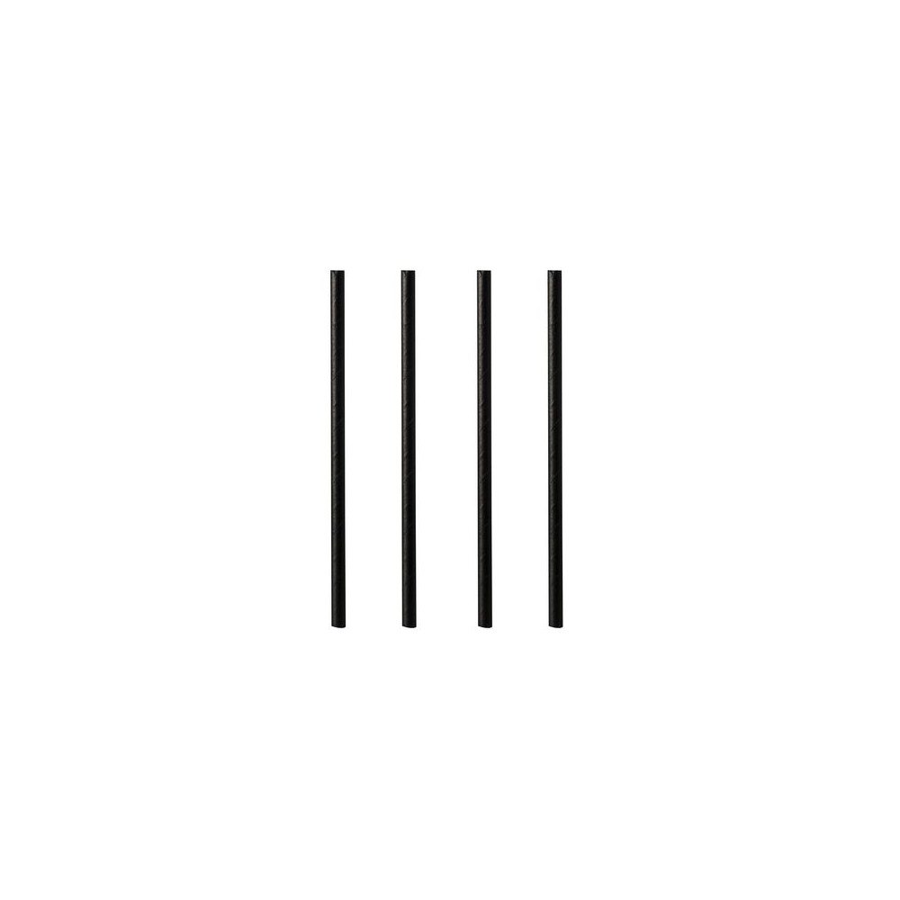 PAPSTAR Sugrör PURE papper 8mmx21cm svart 100/fp