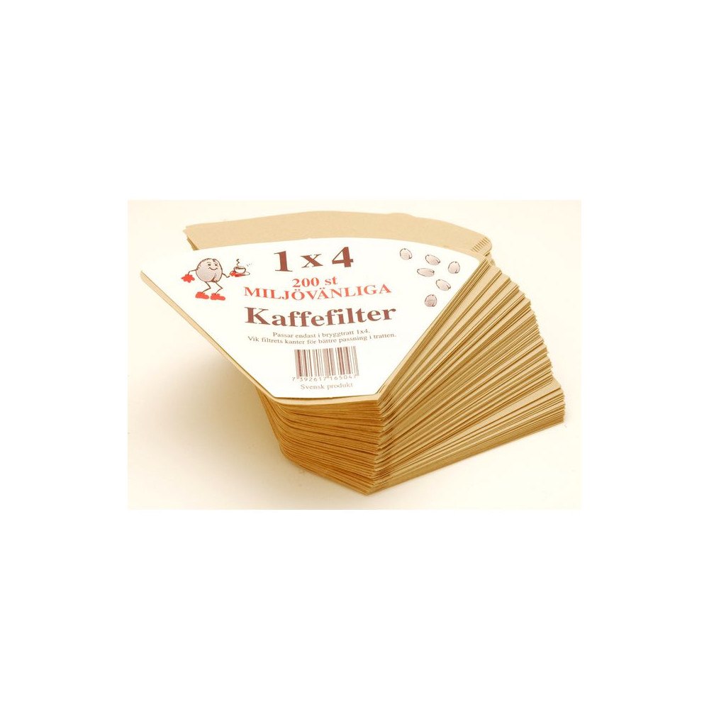 No Brand Kaffefilter 1x4 oblekt 200/fp