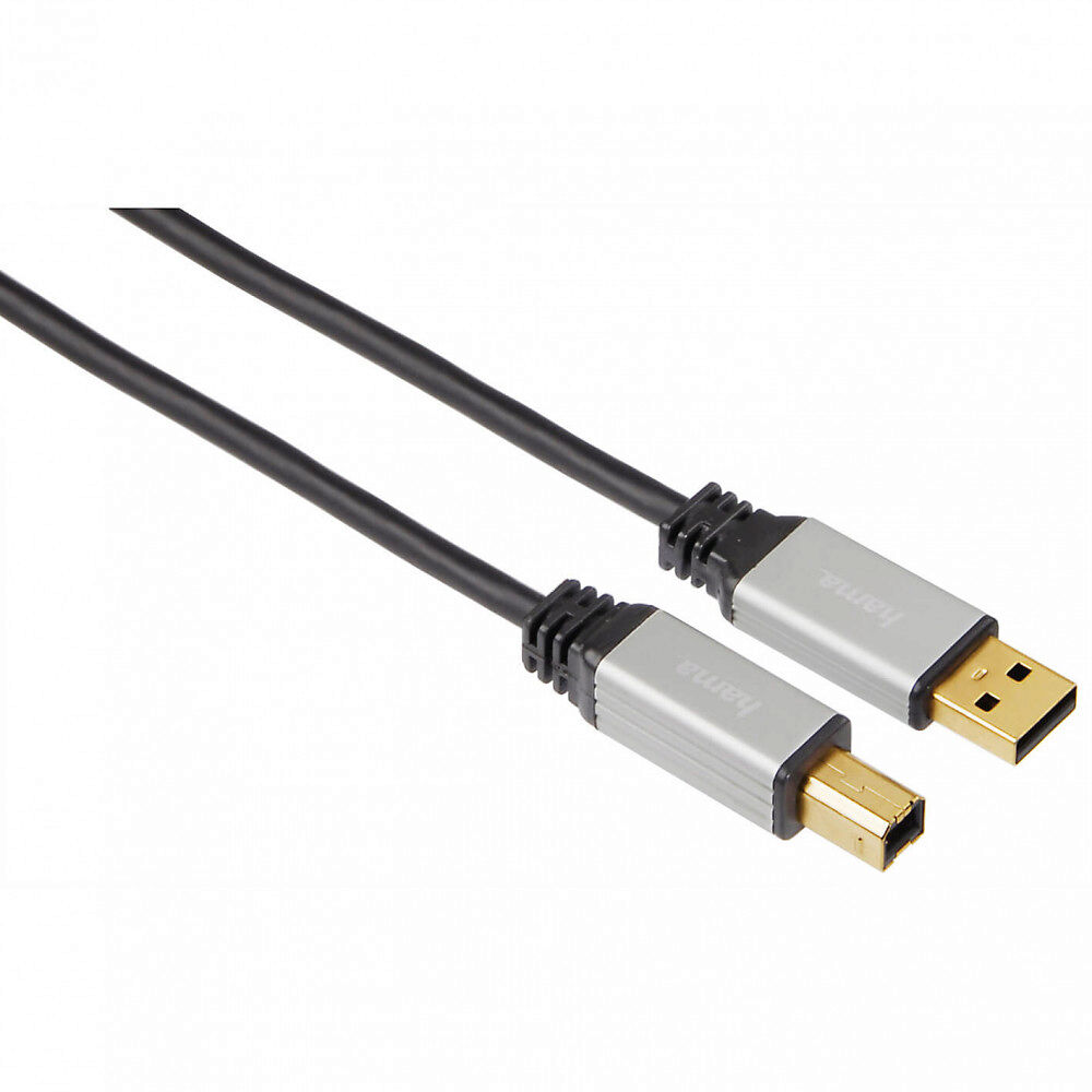 Hama Kabel USB A-B Guld Pro Svart 5m