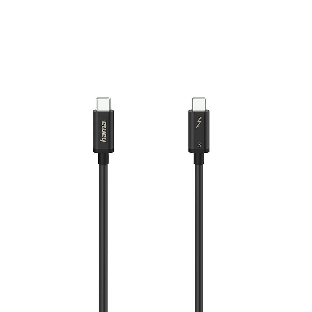 Hama Cable USB-C Thunderbolt-3 40 Gbit/s Ultra-HD 5K 0.5m Black