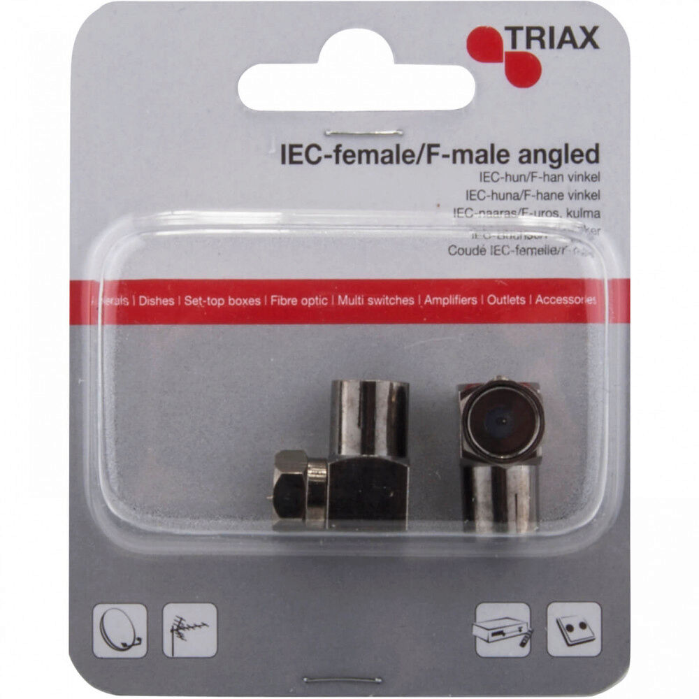 Triax IEC Hona Till F-Hane Vinklad 2pack