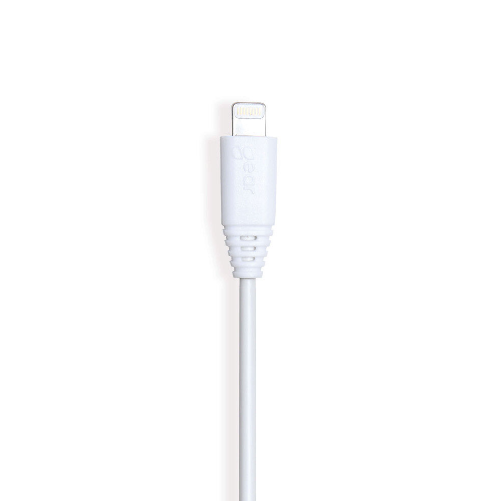 GEAR Laddkabel Lightning to USB-A 1m Vit MFI Rund Kabel