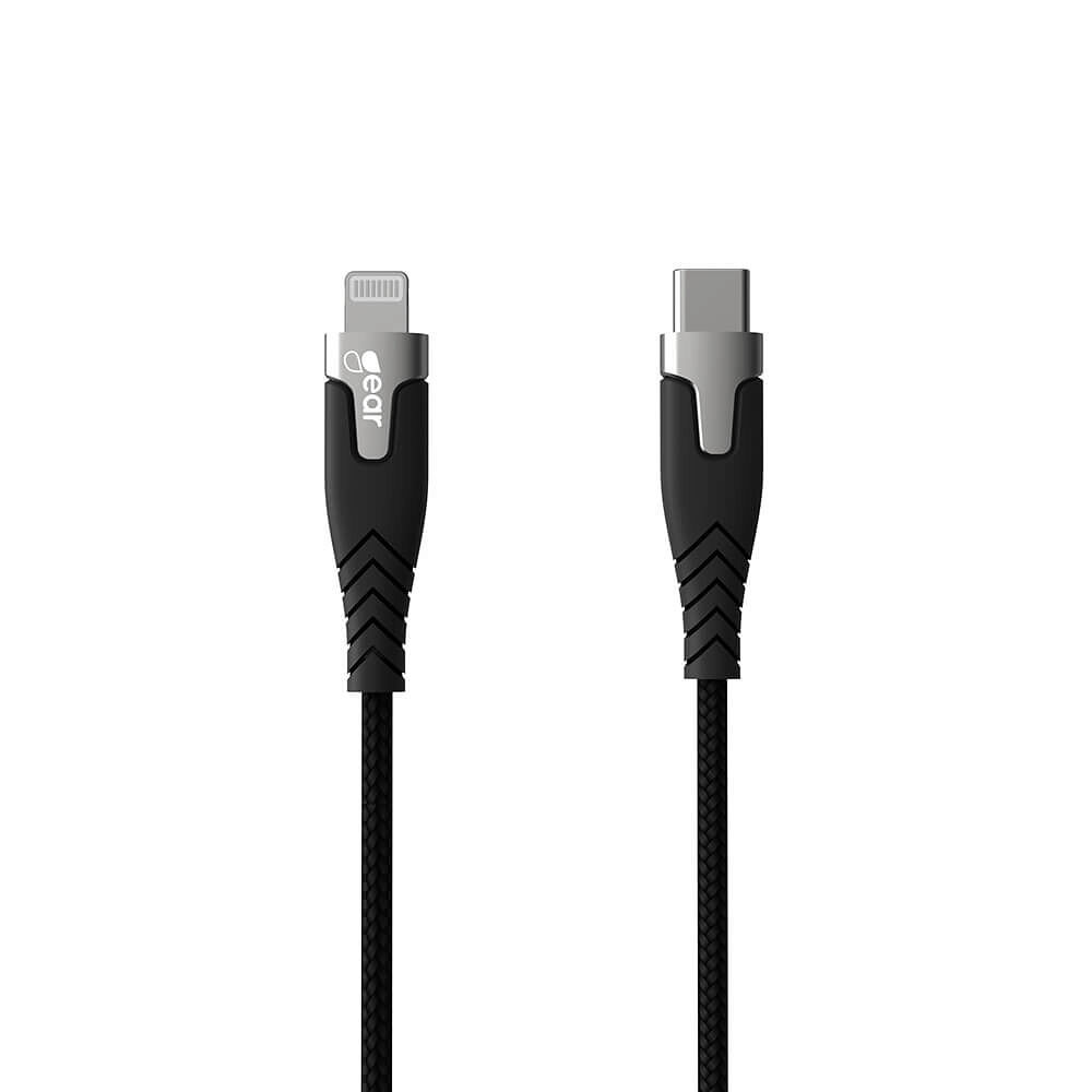 GEAR Laddkabel PRO USB-C till Lightning C94 1.5m Svart Kevlarkabel med Metallkopplingar