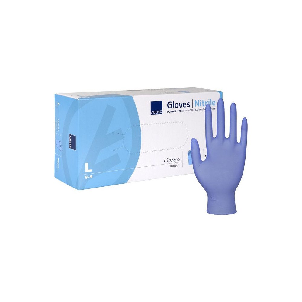 Abena Nitrilhandske puderfri blå L 150/fp