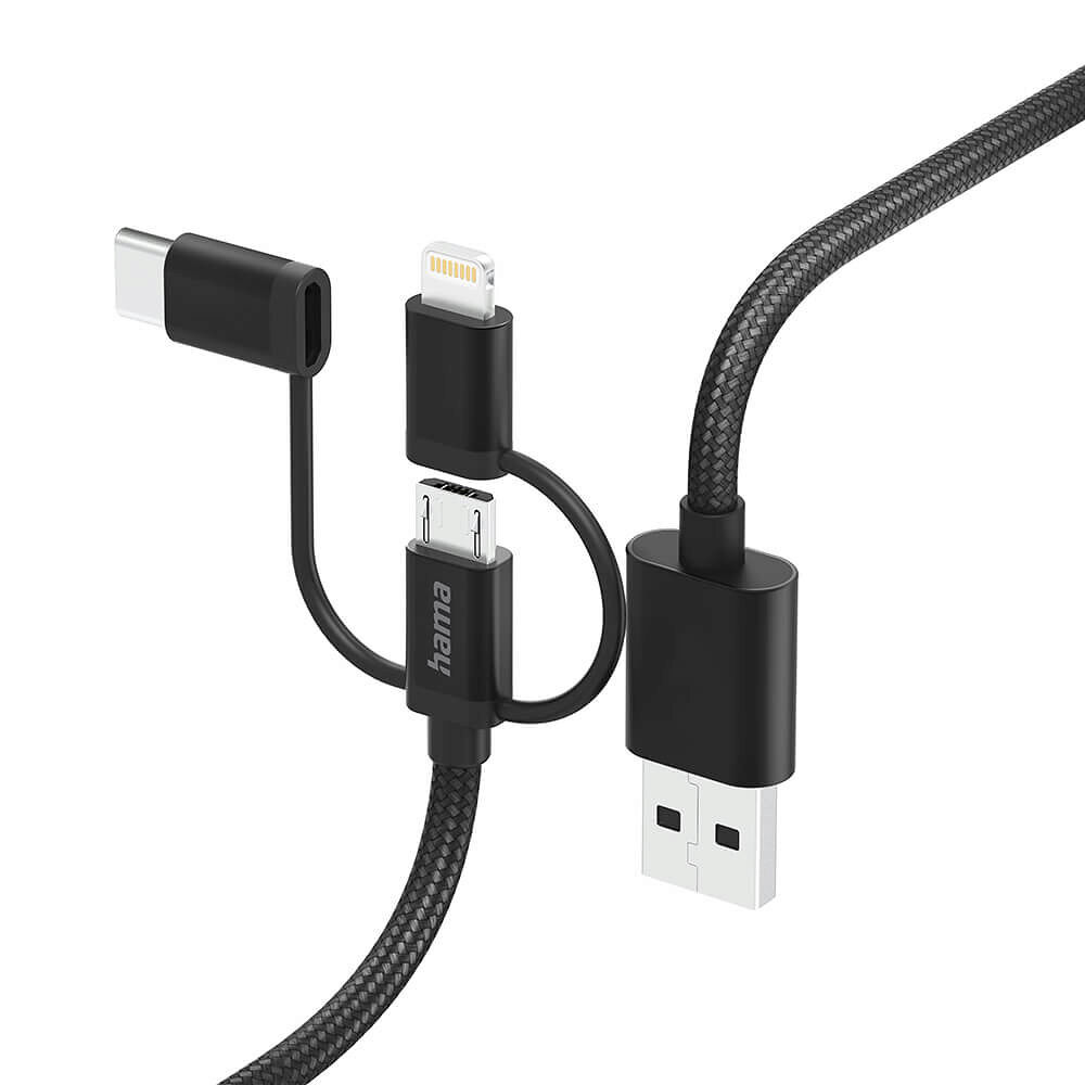 Hama Multi Charging Cable 3-in-1 Black 1.5m