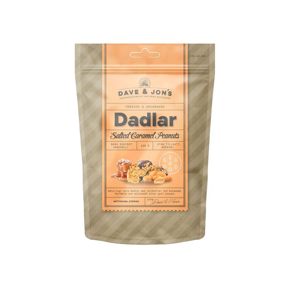 DAVE & JON'S Dadlar Salted Caramel Peanuts 125 g