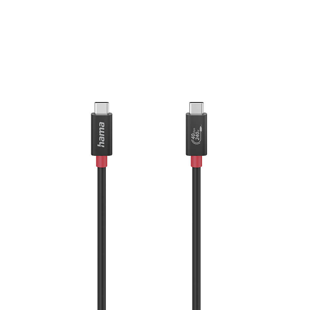 Hama Cable USB-C USB 4.0 Gen3 40 Gbit/s 240W 1.0m Black