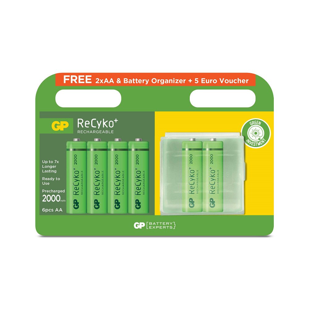 GP Batteries GP Batterier ReCyko+ AA uppladdningsbara batterier 2000 mAh