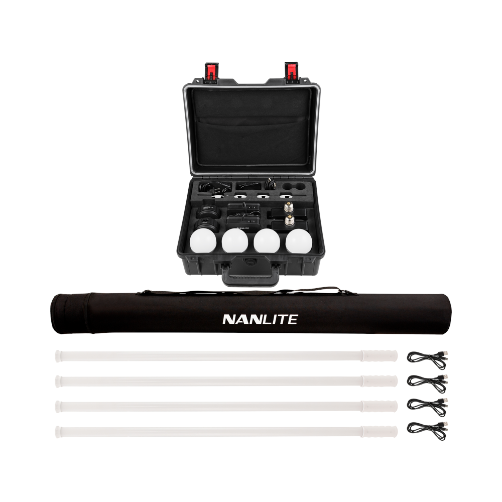 NANLITE Kit Nanlite Pavotube T8-7X-4 Light kit  & Pavobulb 10C 4 Bulb kit