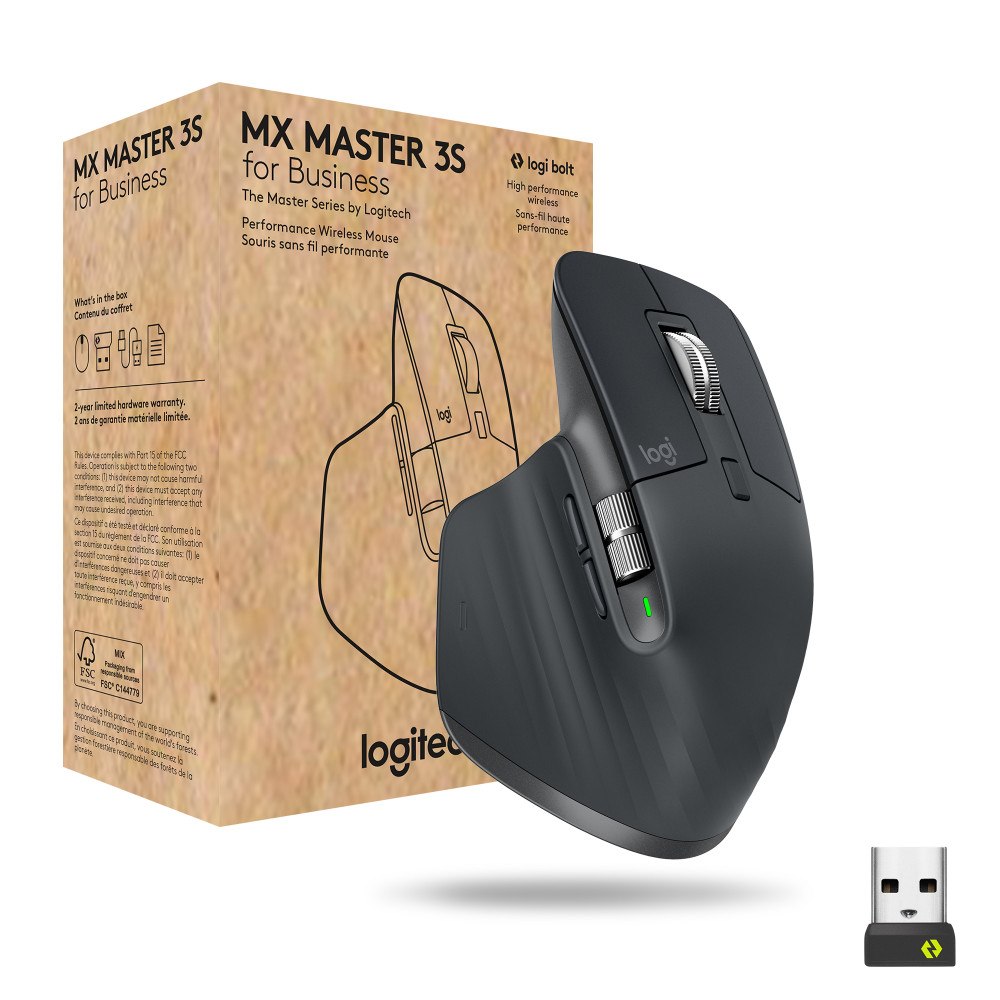 Logitech Logitech MX Master 3s for Business datormöss högerhand Trådlös RF + Bluetooth laser 8000 DPI