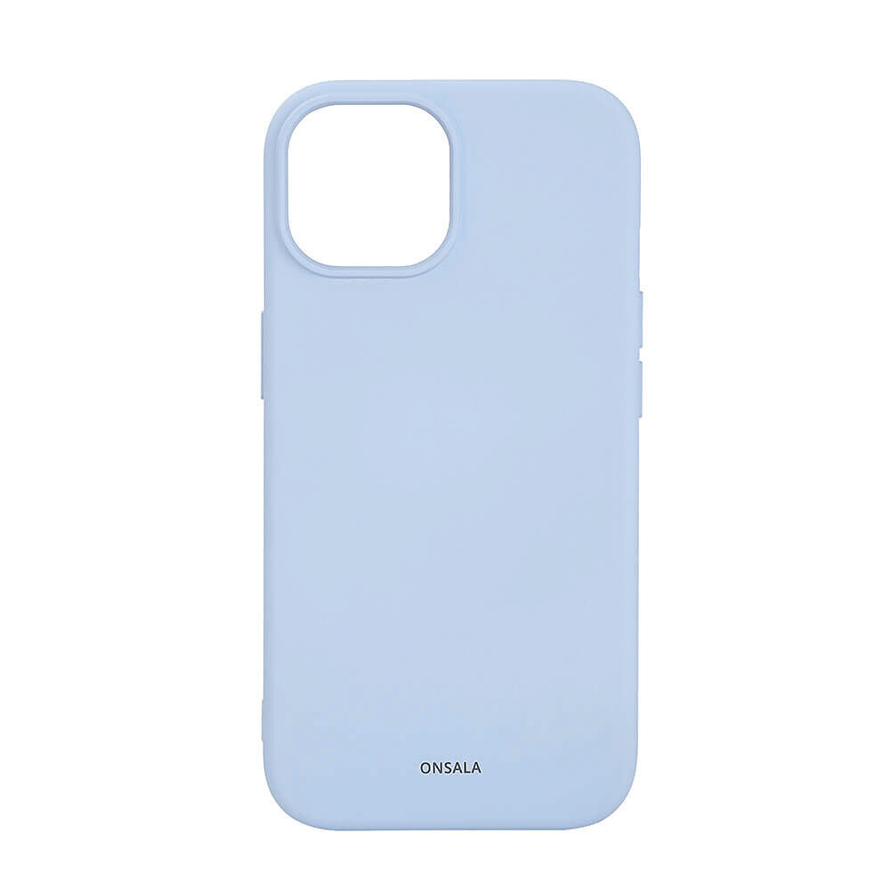 ONSALA Back Sil Touch Recycled MagSerie iPhone 15 Light Blue