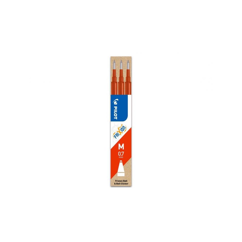 Pilot Pen Refill, Pilot rollerpen FriXion '07', 0,7 mm, rød, pakke a 3...