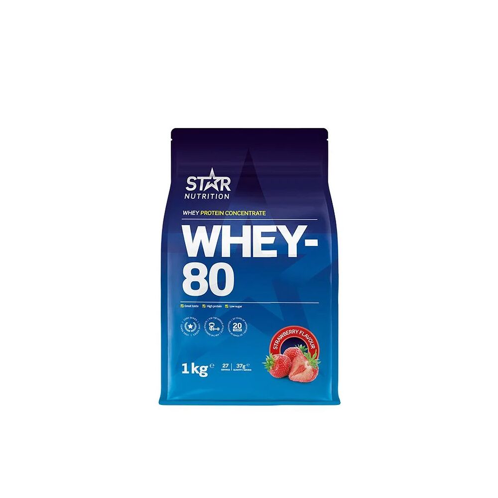 STAR NUTRITION Whey-80 Proteinpulver Jordgubb 1 kg