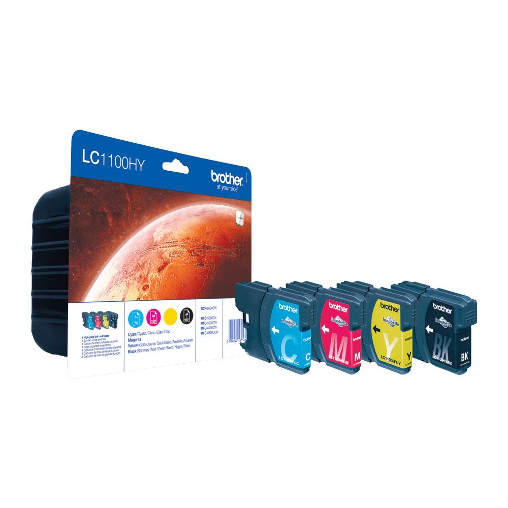 Brother Brother LC1100HYVALBPDR bläckpatroner 4 styck Original Svart, Cyan, Magenta, Gul