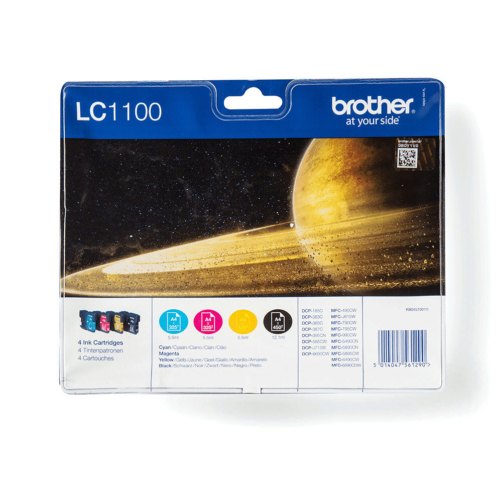 Brother Brother LC1100 Value Pack - 4-pack - svart, gul, cyan, magenta - original - bläckpatron