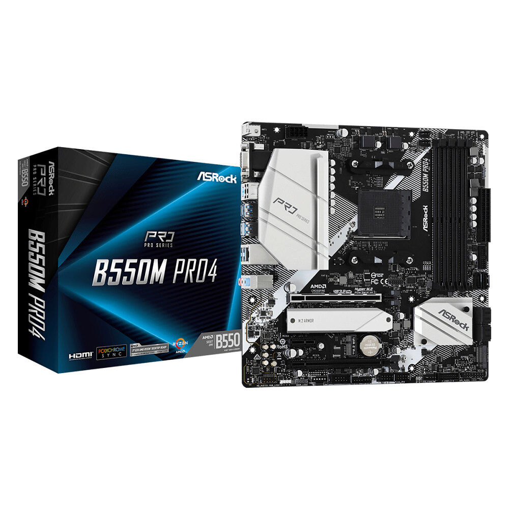 ASRock ASRock B550M Pro4 - moderkort - micro ATX - Socket AM4 - AMD B550