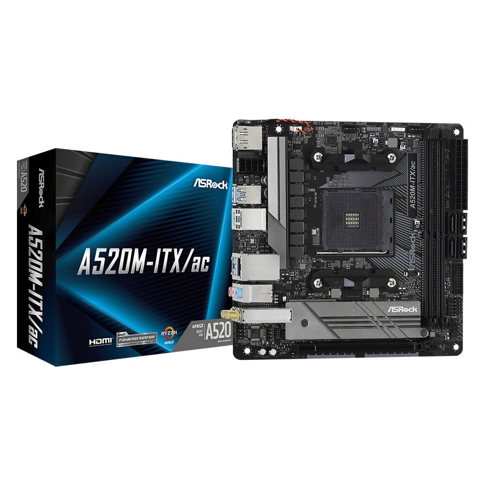 ASRock ASRock A520M-ITX/ac - moderkort - mini ITX - Socket AM4 - AMD A520