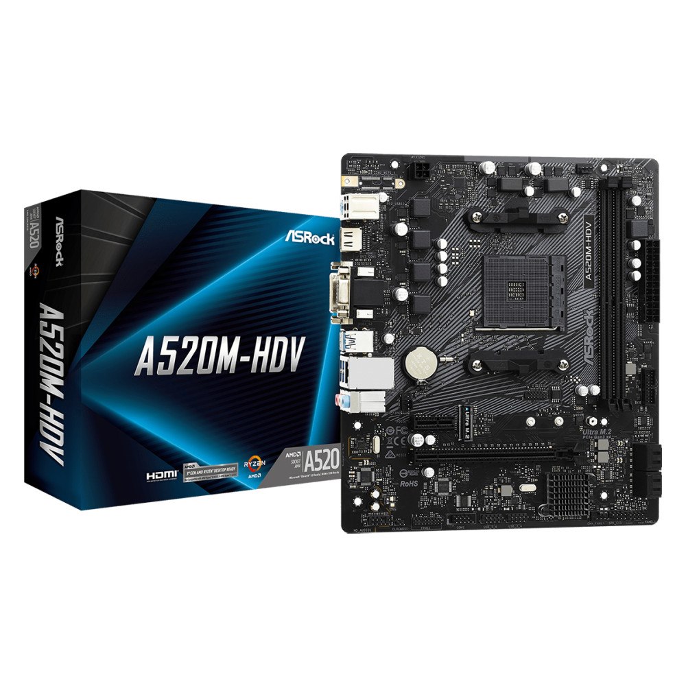 ASRock Asrock A520M-HDV Uttag AM4 micro ATX