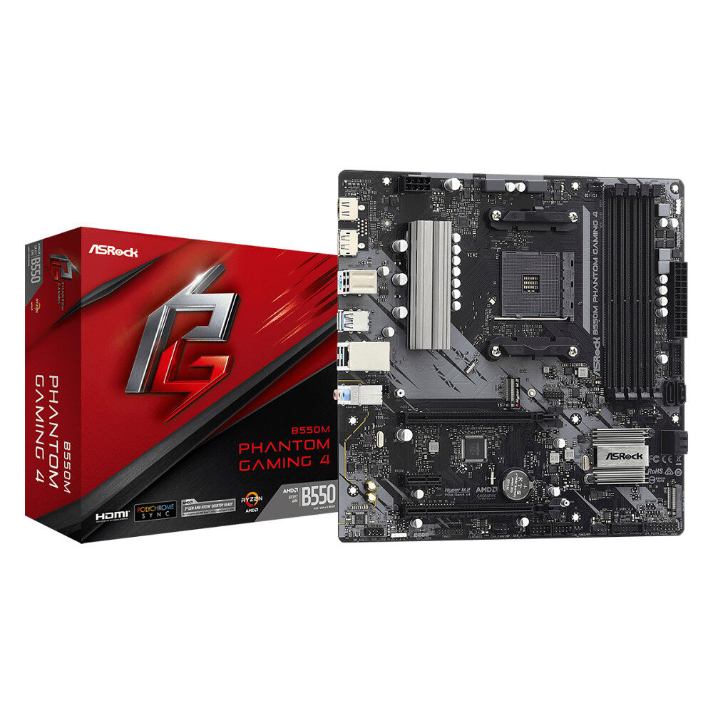 ASRock Asrock B550M Phantom Gaming 4 AMD B550 Uttag AM4 micro ATX