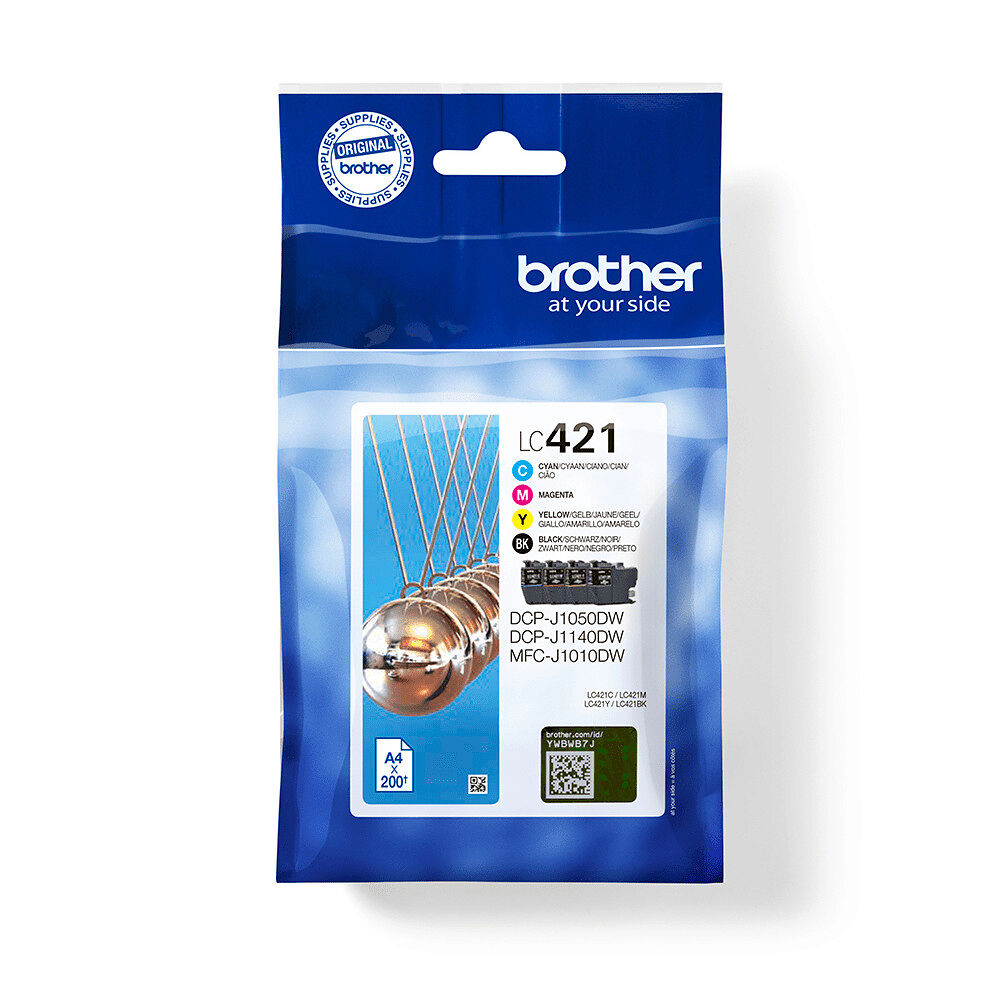 Brother Brother LC421 Value Pack - 4-pack - svart, cyan, magenta, gul - original - bläckpatron