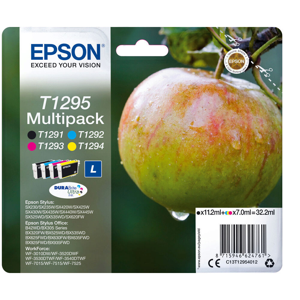EPSON Epson Apple Flerpack 4 färger T1295 DURABrite Ultra-bläck