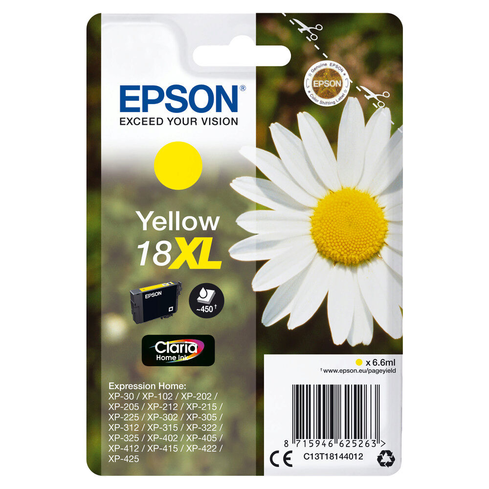 EPSON Epson Daisy Enpack gul 18XL Claria Home-bläck