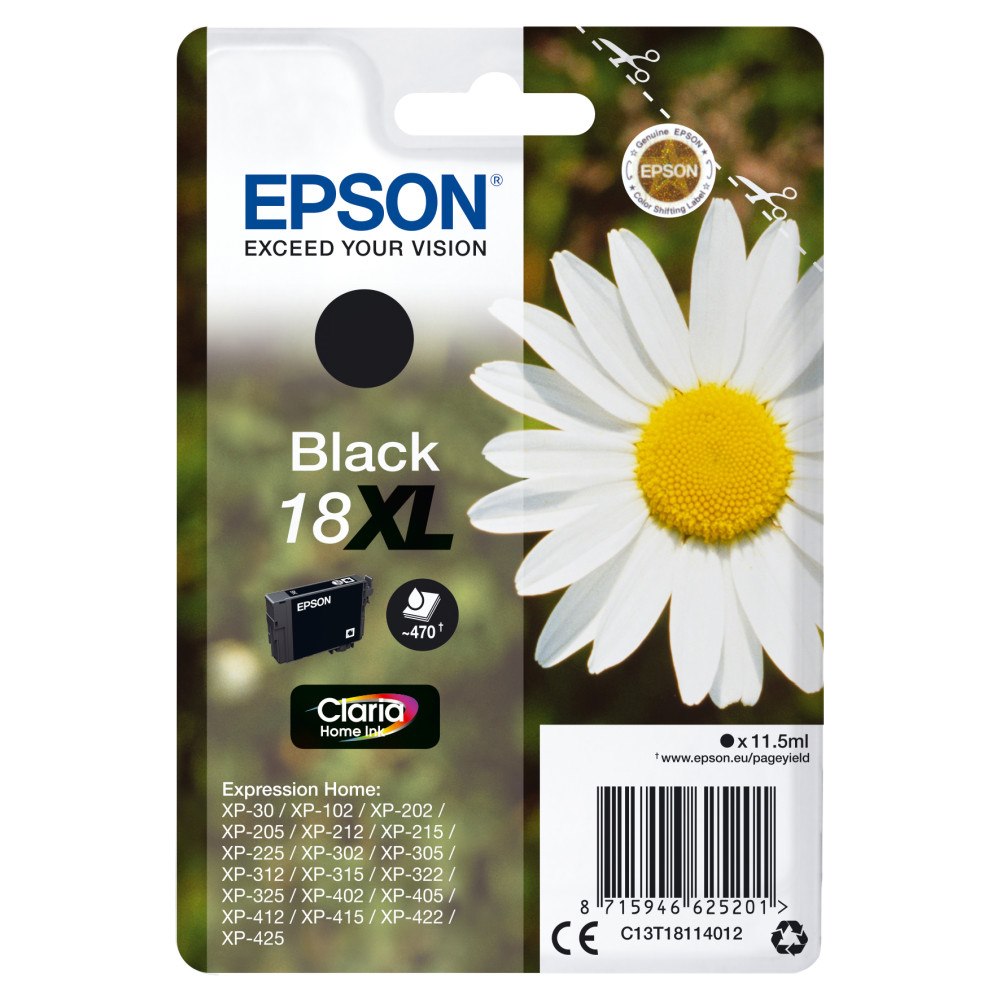 EPSON Epson Daisy Enpack svart 18XL Claria Home-bläck