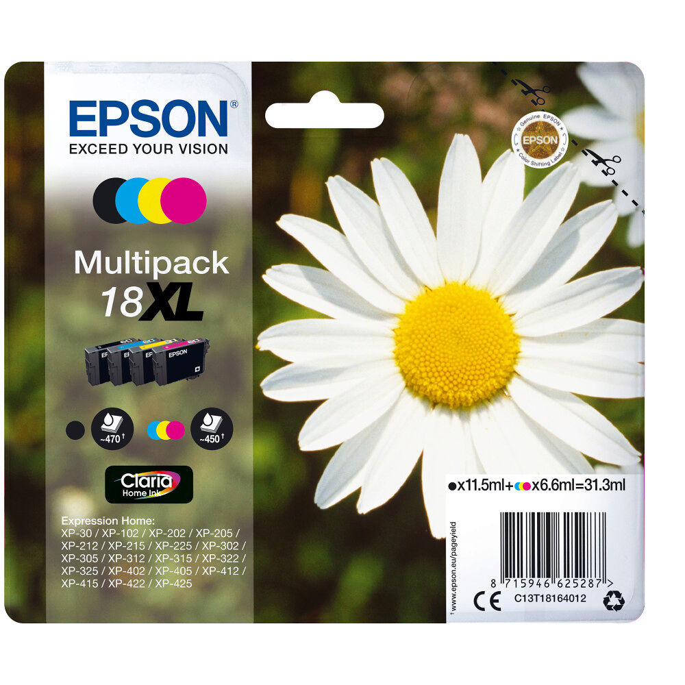 EPSON Epson Daisy Flerpack 4 färger 18XL Claria Home-bläck