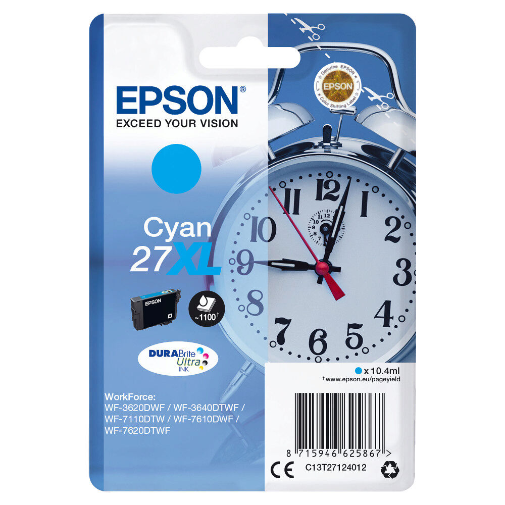 EPSON Epson Alarm clock Singlepack Cyan 27XL DURABrite Ultra Ink