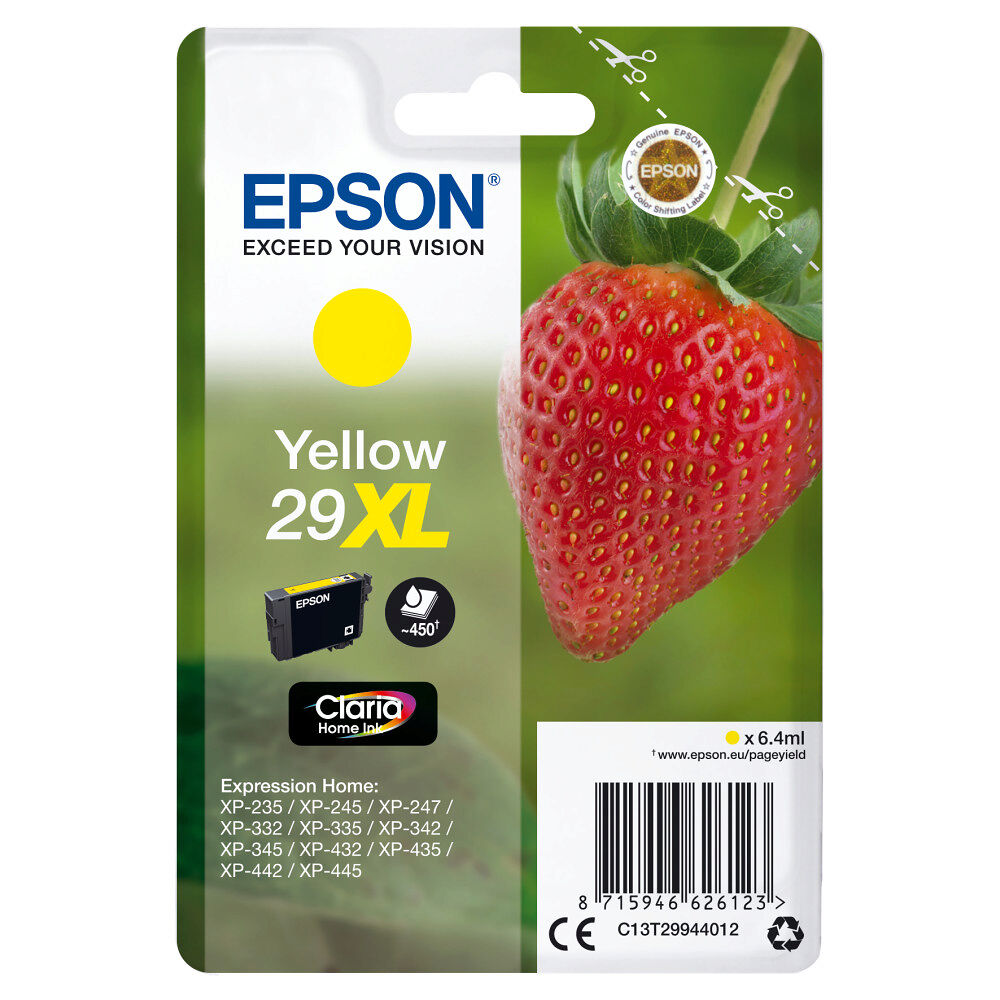 EPSON Epson Strawberry Singlepack Yellow 29XL Claria Home Ink