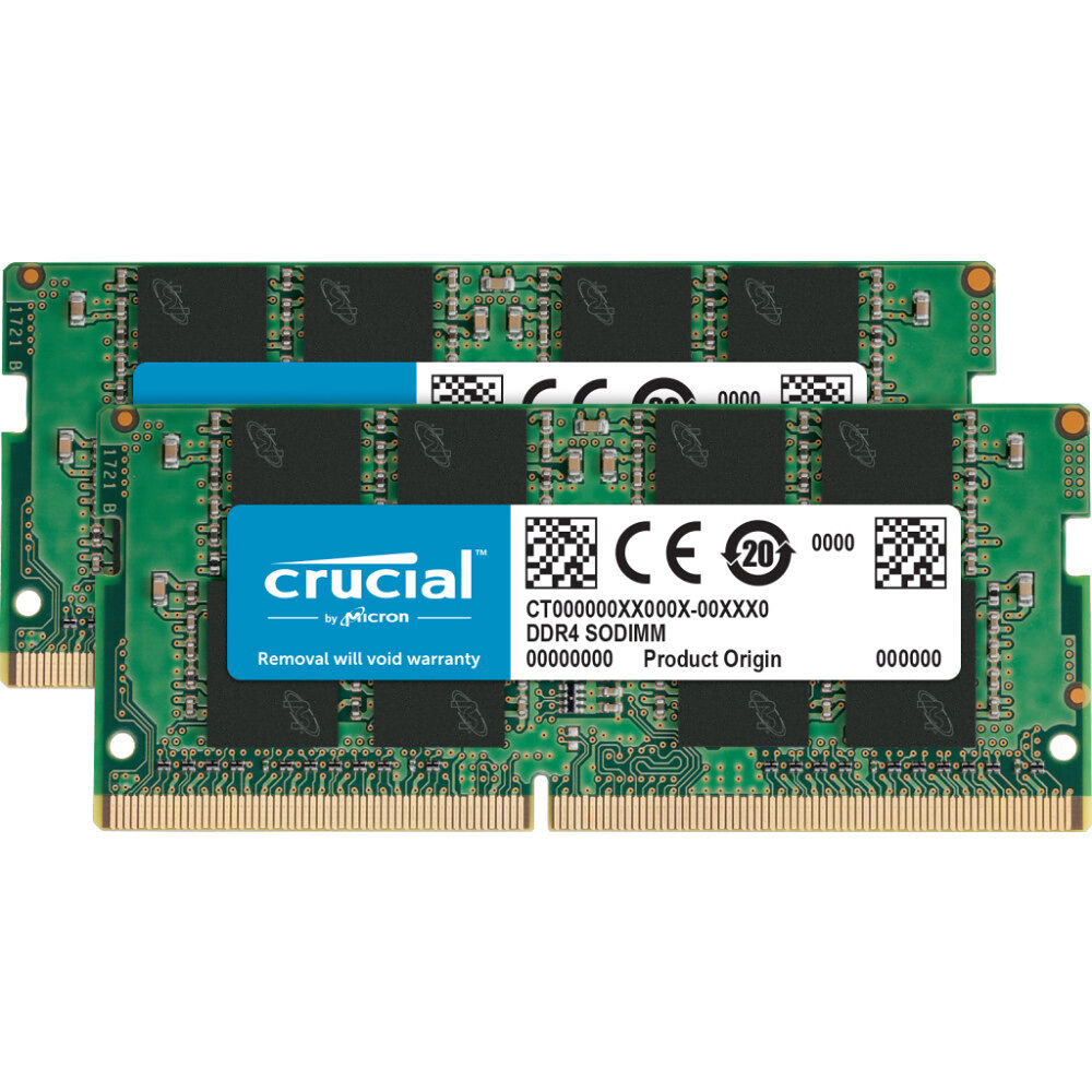 Crucial Crucial - DDR4 - sats - 32 GB: 2 x 16 GB - SO DIMM 260-pin - 3200 MHz / PC4-25600 - ej buffrad