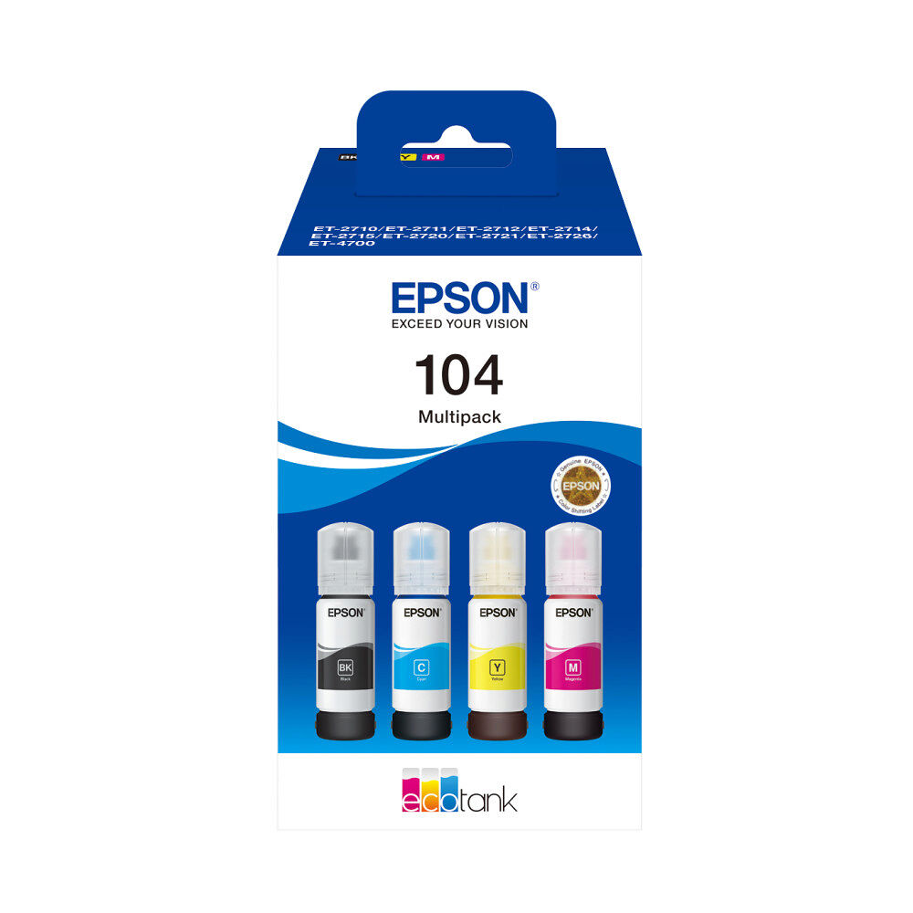EPSON Epson EcoTank 104 - 4-pack - svart, gul, cyan, magenta - original - påfyllnadsbläck