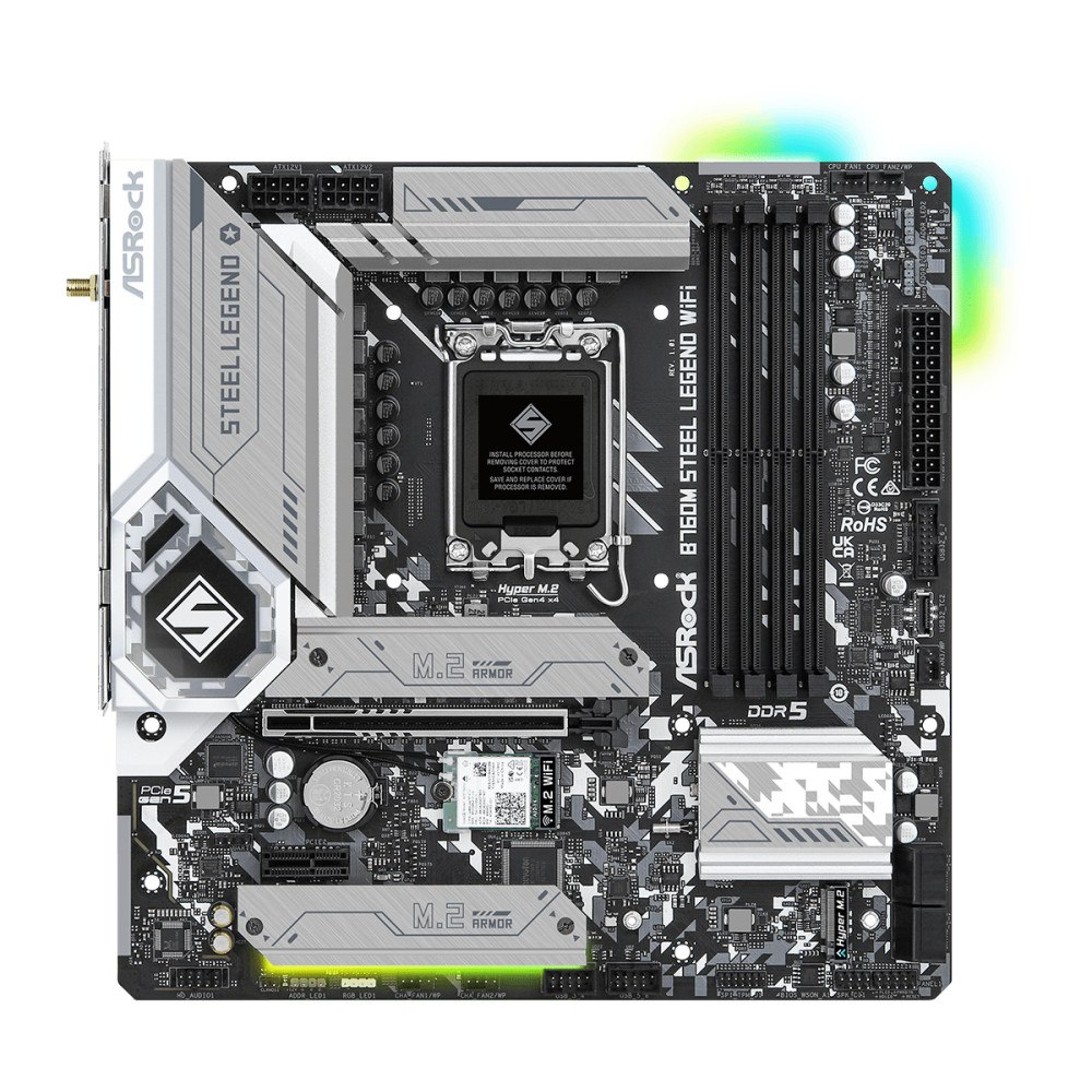 ASRock ASRock B760M Steel Legend WiFi - moderkort - micro ATX - LGA1700-uttag - B760
