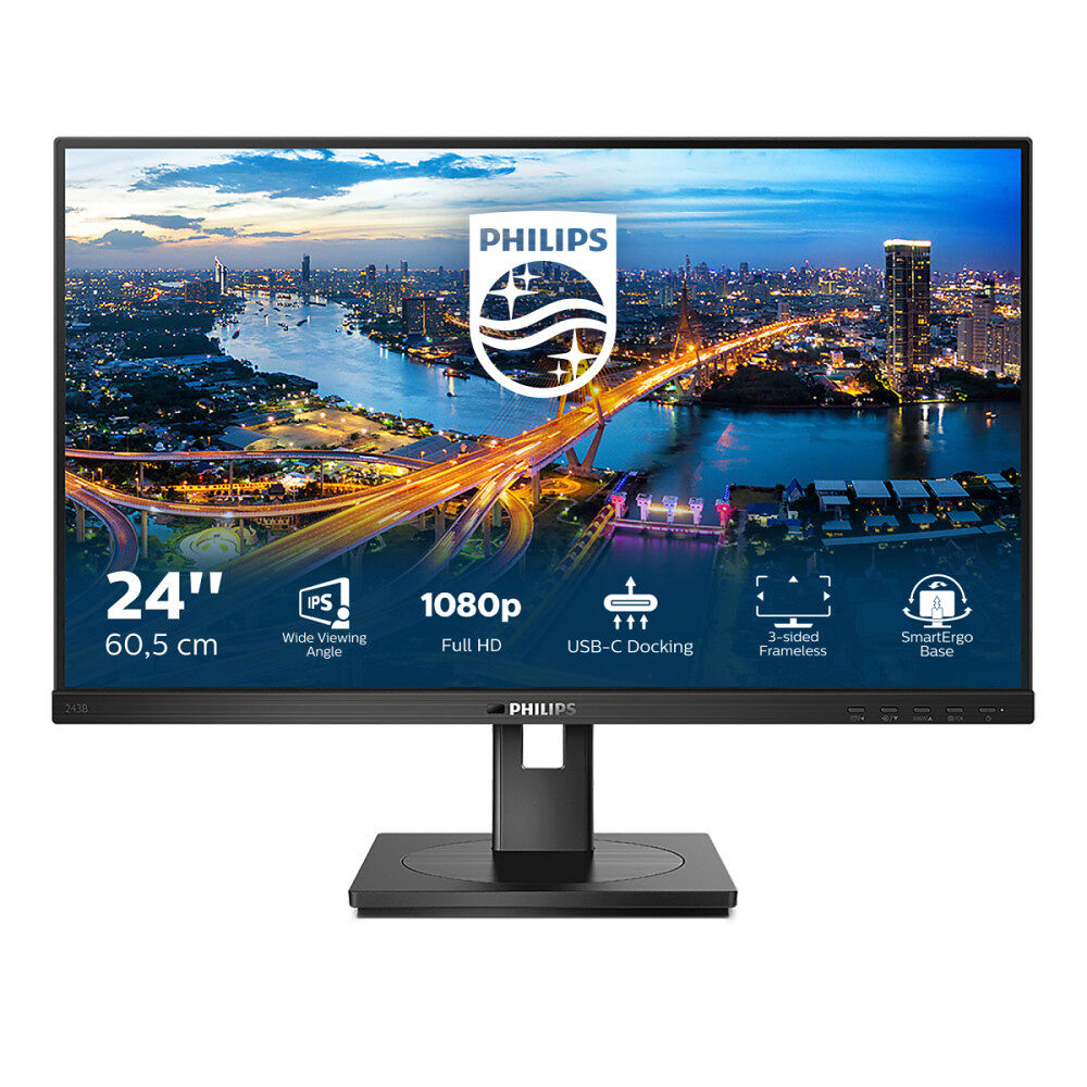 Philips Philips B Line 243B1/00 LED display 60,5 cm (23.8") 1920 x 1080 pixlar Full HD Svart
