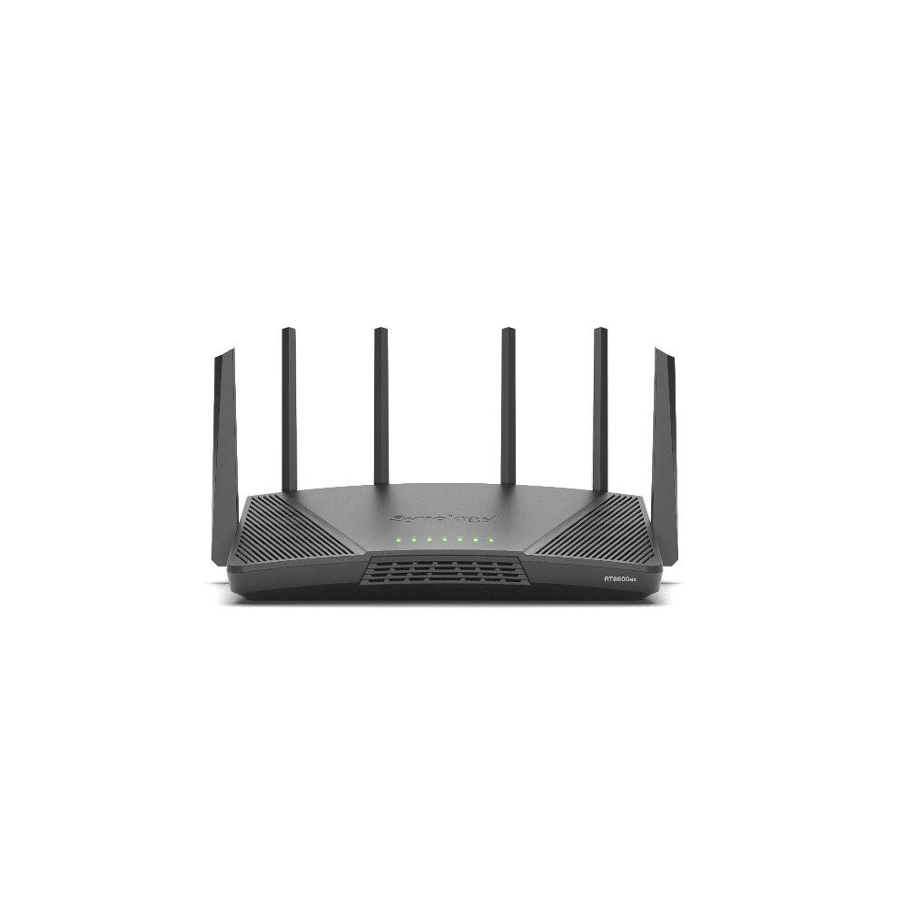 Synology Synology RT6600ax Router WiFi6 1xWAN 3xGbE 1x2.5Gb trådlös router Tri-band (2,4 GHz / 5 GHz / 5 GHz) Svart