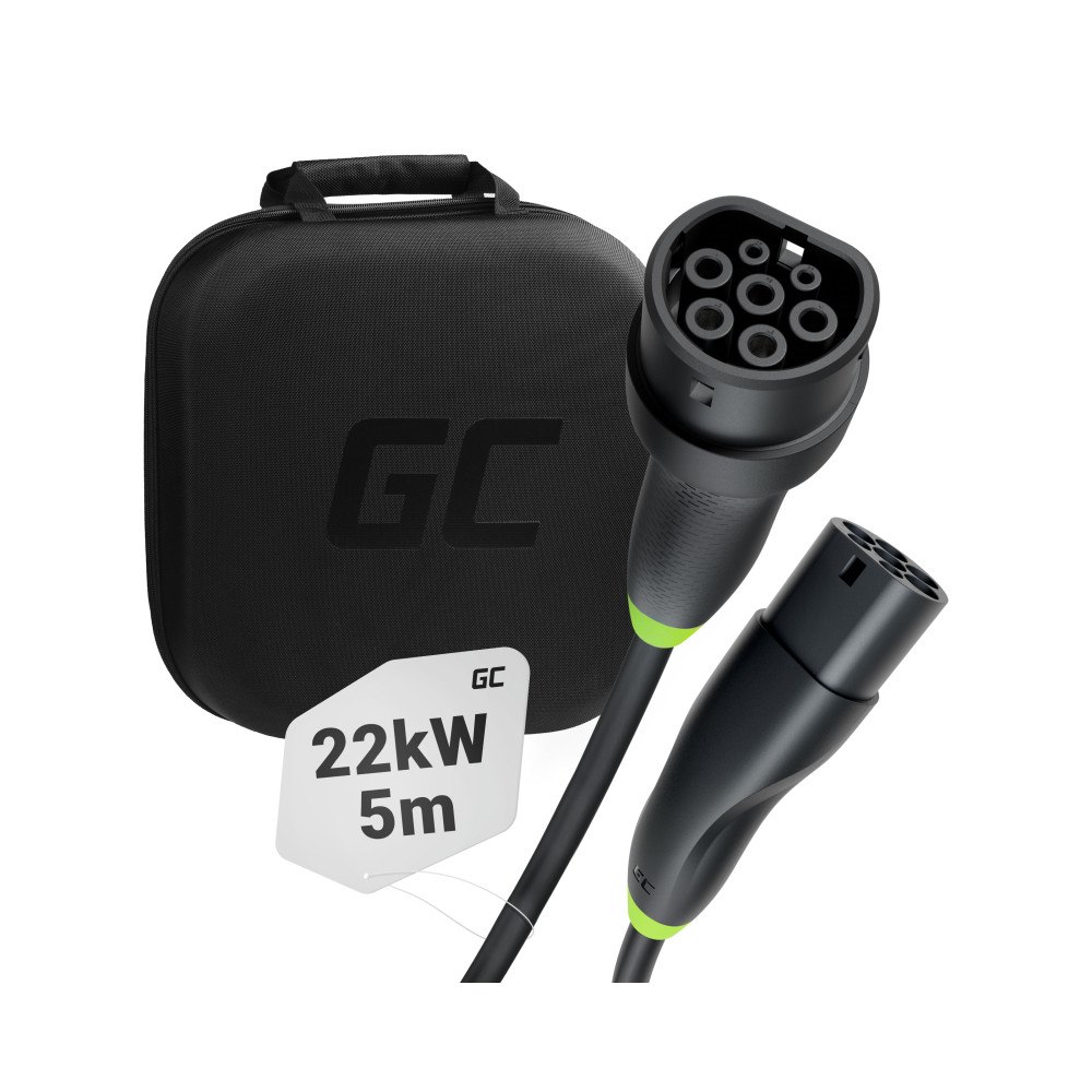 Green Cell Green Cell EVKABGC01 laddkabel för elektriskt fordon Svart Typ 2 3 5 m