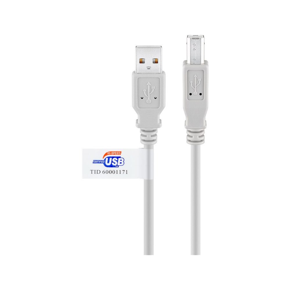 Goobay Goobay 50831 USB-kablar 2 m USB 2.0 USB A USB B Grå