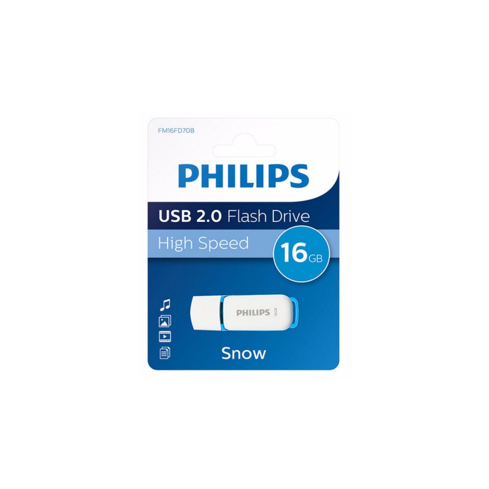 Philips Philips FM16FD70B USB-sticka 16 GB USB Type-A 2.0 Blå, Vit