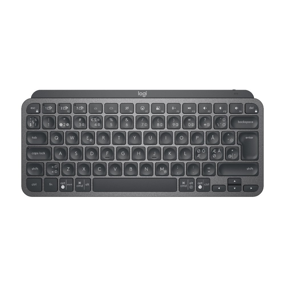 Logitech Logitech MX Keys Mini tangentbord Trådlös RF + Bluetooth QWERTY Nordic grafit