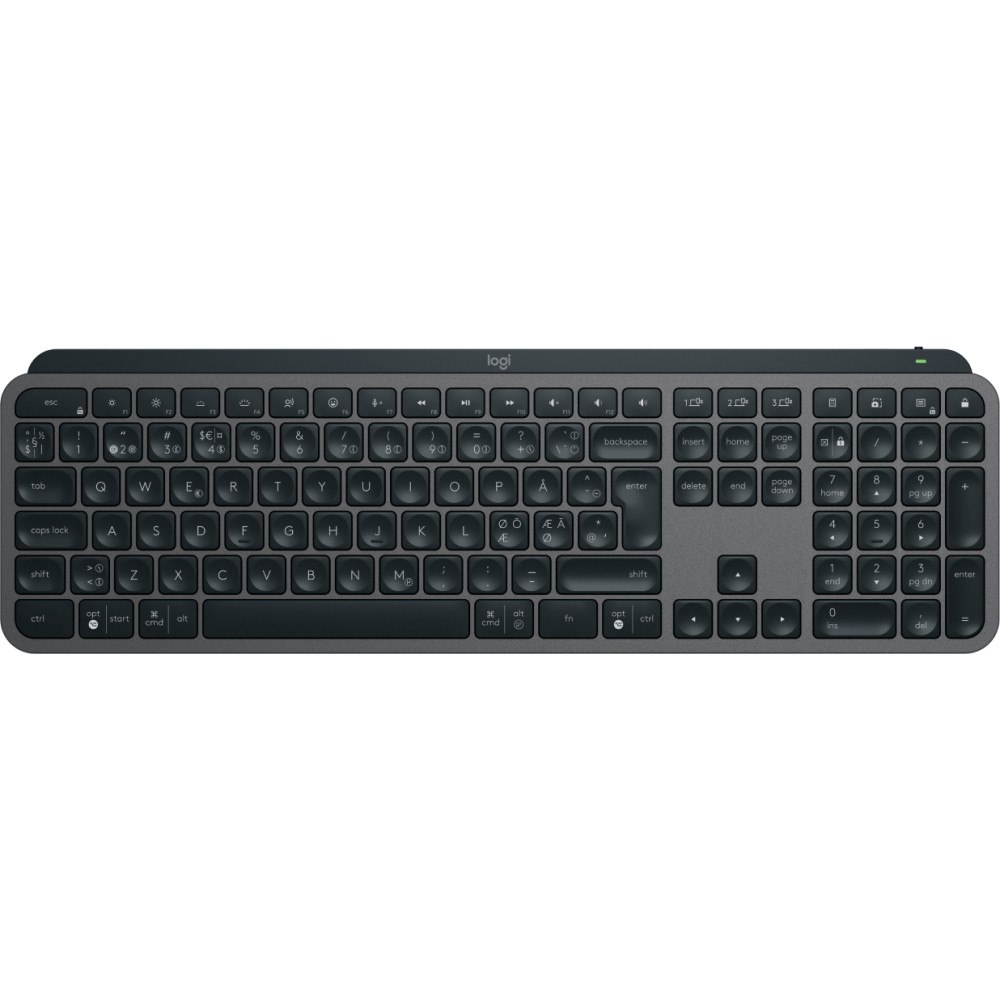 Logitech Logitech MX Keys S tangentbord Trådlös RF + Bluetooth QWERTY Dansk, Finsk, Norsk, Svensk grafit