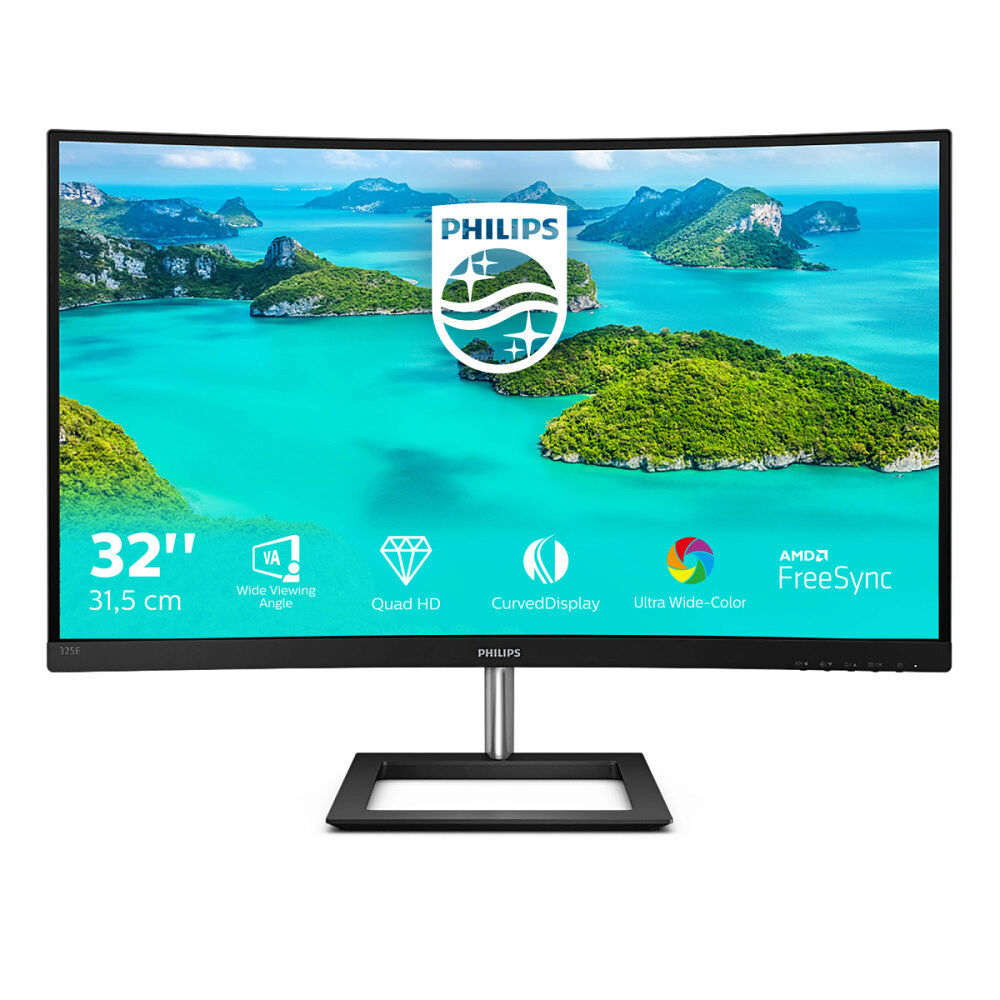 Philips Philips E Line 325E1C/00 platta pc-skärmar 80 cm (31.5") 2560 x 1440 pixlar Quad HD LCD Svart