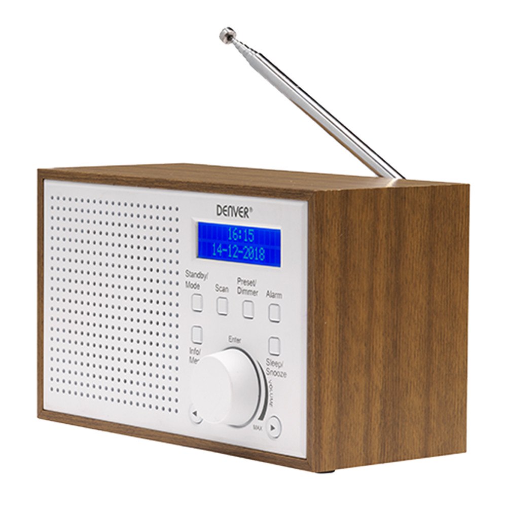 Denver Denver DAB-46WHITE radioapparater Internet Analog och digital Brun, Vit