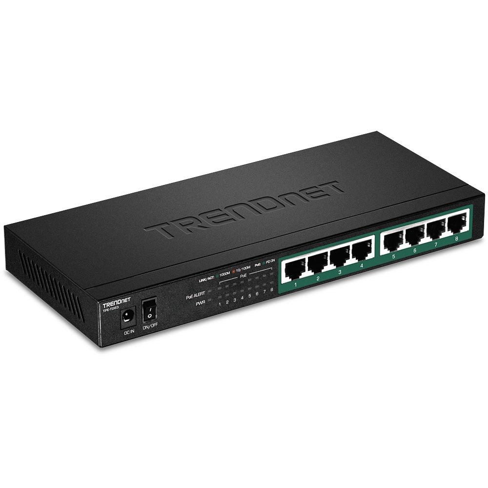 TRENDnet Trendnet TPE-TG83 nätverksswitchar Ohanterad Gigabit Ethernet (10/100/1000) Strömförsörjning via Ethernet (PoE) stöd Sva...