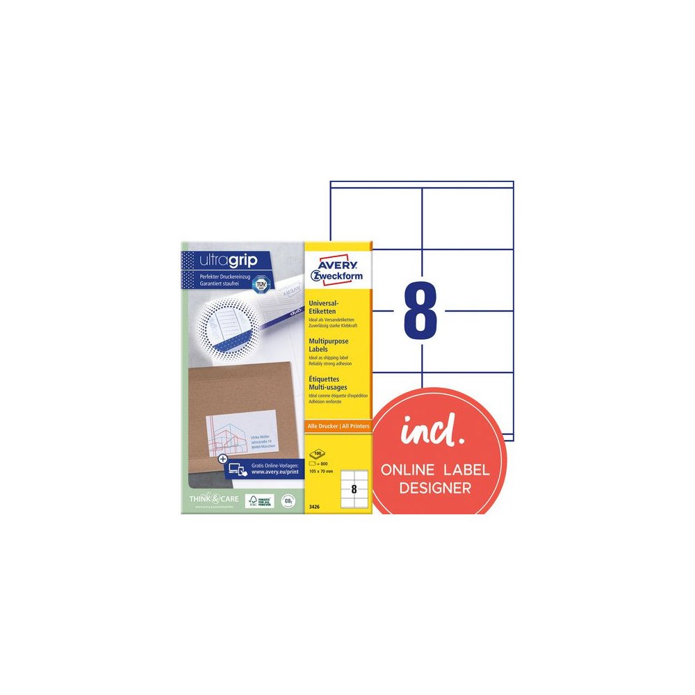 AVERY Etikett AVERY UG 105x70mm 1000/fp