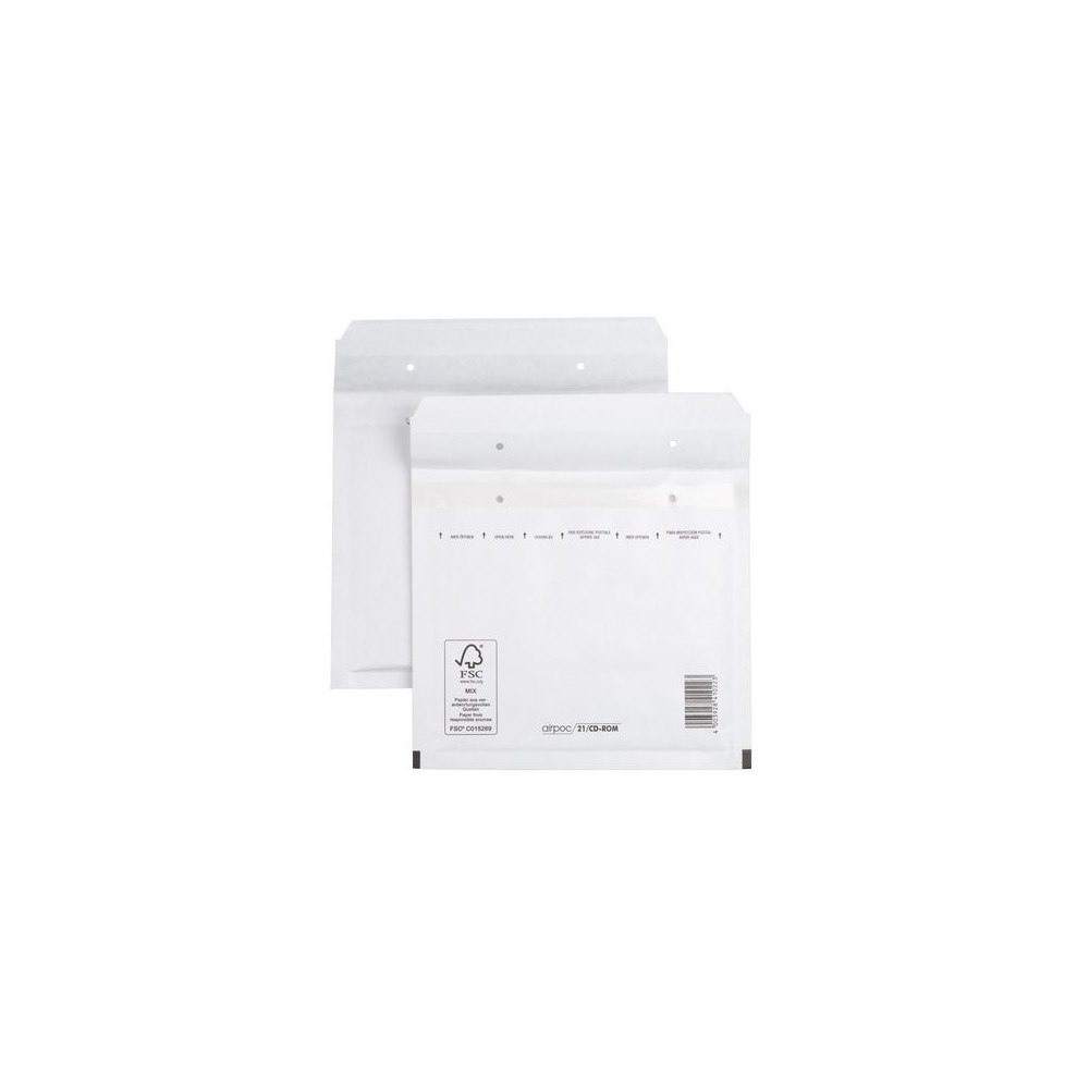 Airpoc Bubbelpåse CD 180x165mm vit 100/fp