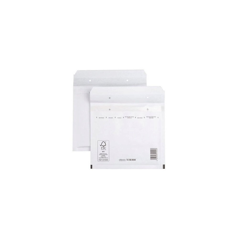 Airpoc Bubbelpåse CD 180x165mm vit 100/fp