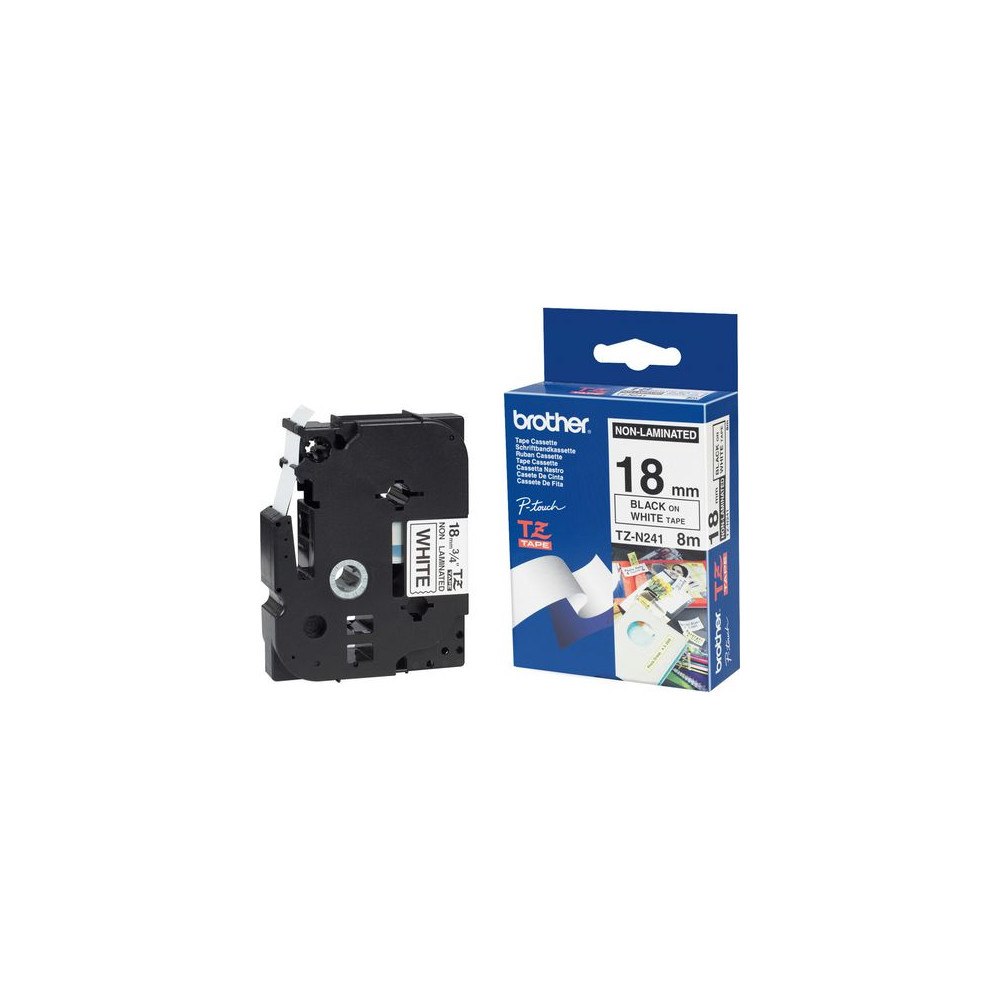 Brother Tape BROTHER TZEN241 18mm svart på vit