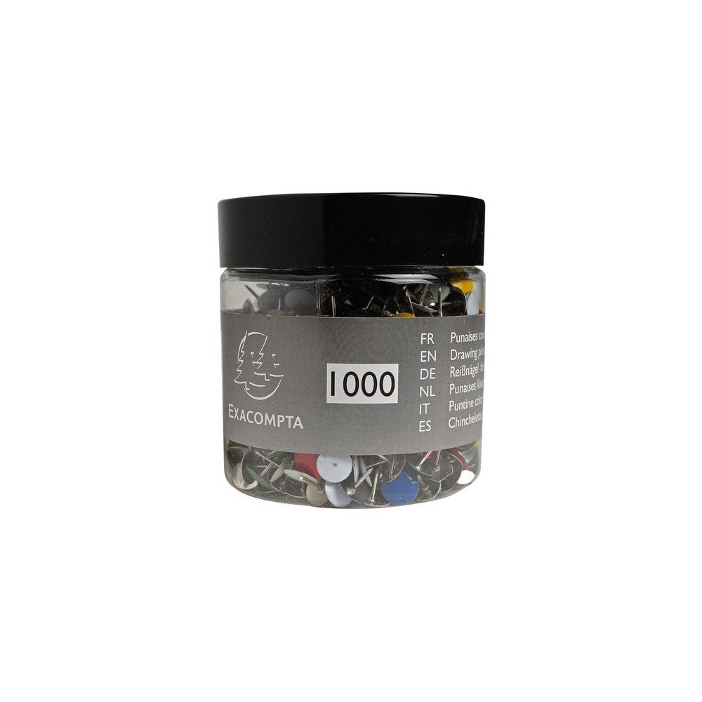 EXACOMPTA Häftstift EXACOMPTA sort.färger 1000/fp